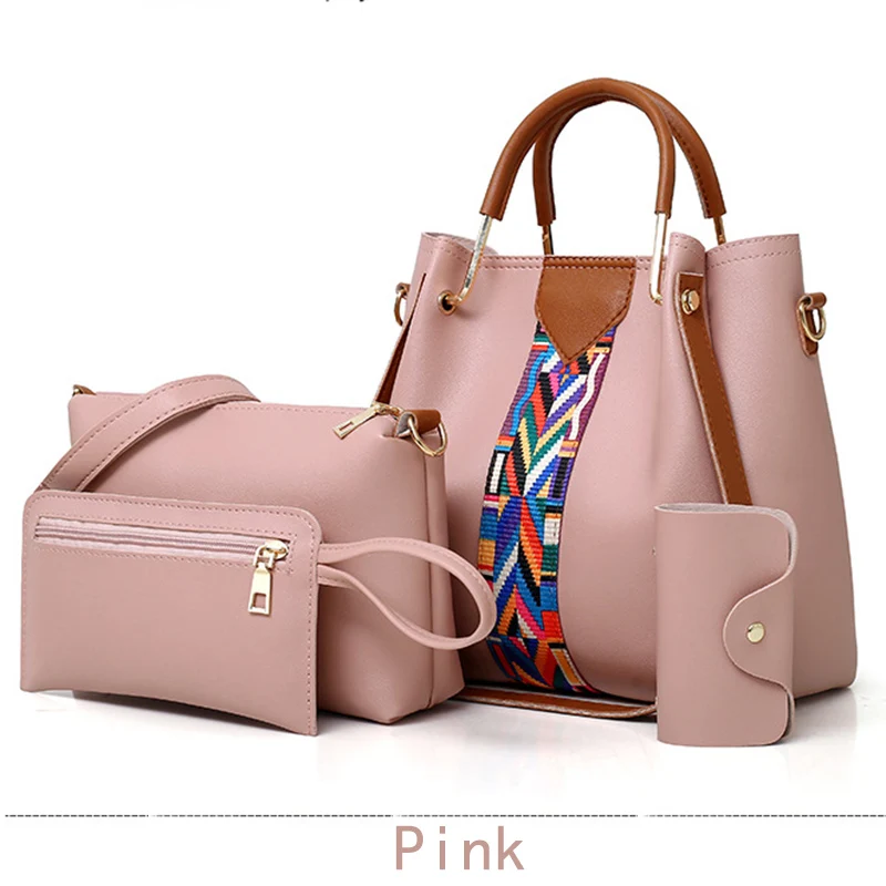 High Capacity White Messenger Bag and Fashion One-Shoulder Hand Bucket Four-piece Lady Bag Set for Women High Capacity White Messenger Bag and Fashion One-Shoulder Hand Bucket Four-piece Lady Bag Set for Women
