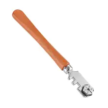 130MM Professional Six Wheel Glass Cutter Craft Cutting Kit Tool With Wooden Handle 6 Carbide Cutter Wheels Tile Glass Cutter