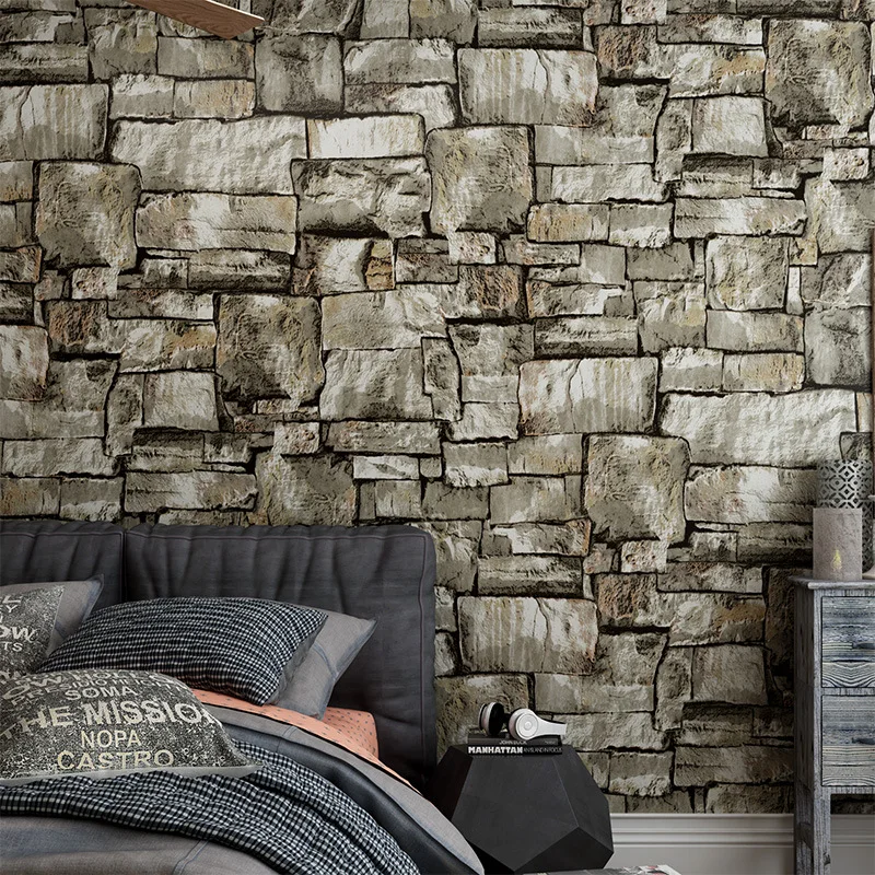 

3D PVC simulation brick grain brick wallpaper nostalgic marble stone bar cafe industry wind restoring ancient ways wallpaper