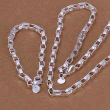 Silver plated refined luxury gorgeous fashion noble classic long squares two piece sets hot selling wedding jewelry S126