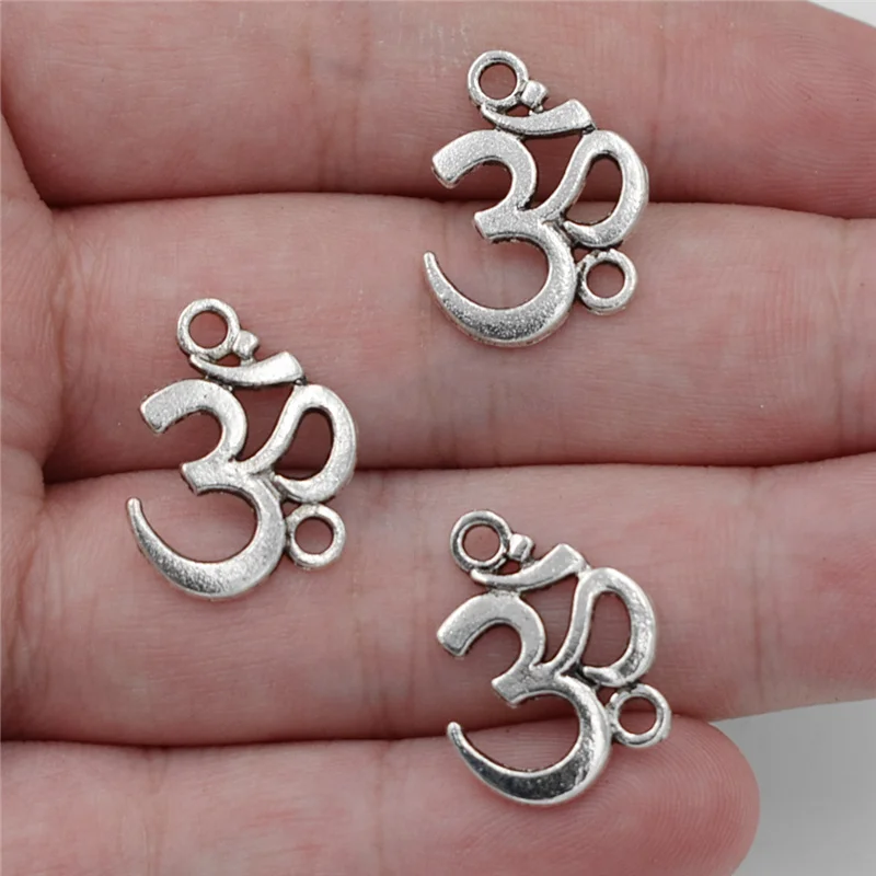 8 шт. 20*16 мм Античная Йога мантра Ом Знак Очарование подвеска для ожерелья браслет