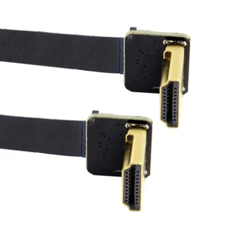 

CYFPV Dual 90 Degree Down Angled HDMI Type A Male to Male HDTV FPC Flat Cable 20cm for FPV HDTV Multicopter Aerial Photography