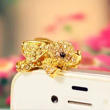 Милый дизайн Dumbo с алмазным ушным колпачком для мобильного телефона Пылезащитная заглушка для Iphone для Xiaomi и всех 3,5 мм наушников Пылезащитная заглушка