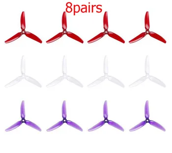 

8Pairs FPV HQ Durable Propeller 5X4.3X3 POPO Three-blade Props High Efficiency CW CCW Propellers for RC Racing Quadcopter