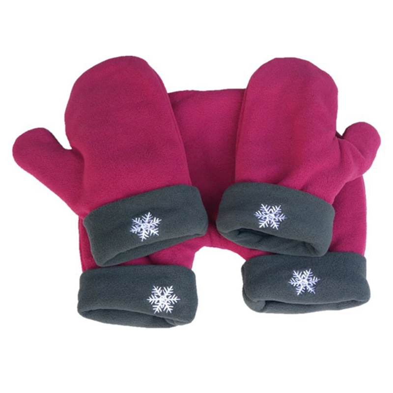 3 шт./компл., рождественские перчатки дл пар, флисовые Утепленные зимние перчатки для влюбленных, перчатки для бега с теплой ручкой, двойная перчатка - Цвет: Бургундия