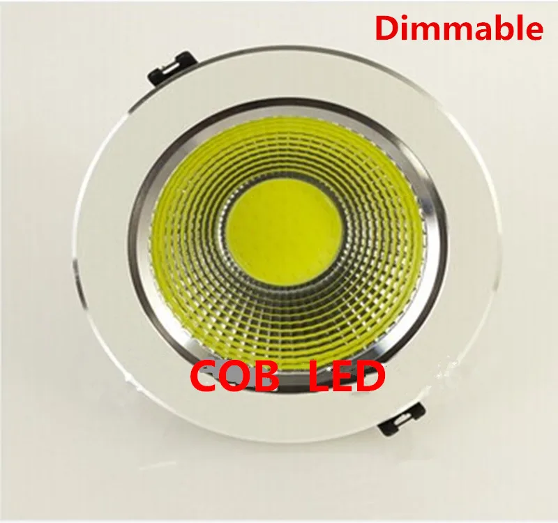 

Free shipping 30pcs/LOT led cob downlight dimmable 6W/9w/12w/15w led led lights white shell AC110 / 220V Warm / Cool White