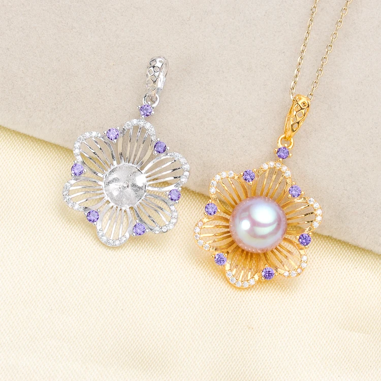 

925 Sterling Silver Charistmas Party Pearl Pendant Necklace Pendant Setting Findings Jewelry Parts Fittings Women Accessories