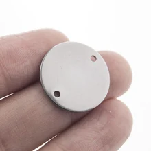 Нержавеющая сталь 20/30 мм 2 внутри круглое отверстие штамповки пустой ID опознавательные Жетоны DIY Подвески Разъемы,, 10 шт