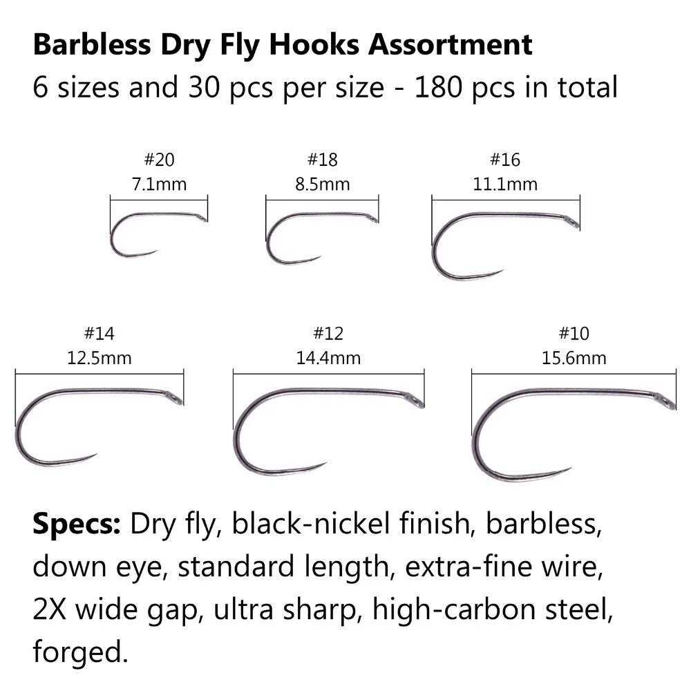Barbless dry fly hook 3
