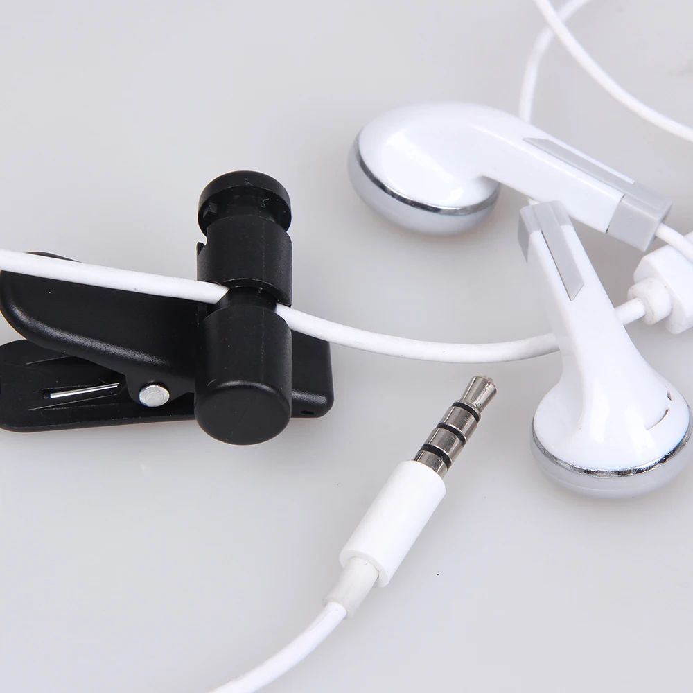 10 PACK Cable Cord Clip Clamp Collar Headset Clamp Collar Clip Rotating Clamps Headphone Cable Clips Earphone Winder Accessories