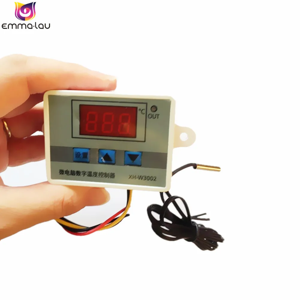 

220V 12V 24V 10A Digital LED Temperature Thermostat Controller W3002 Smart -50~110C Heating Cooling Temperature Switch + Sensor
