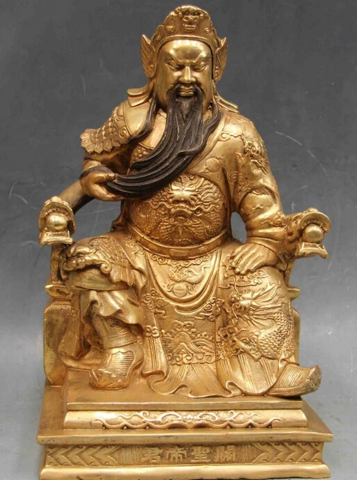 

006970 Bronze Guan Gong Guan Yu Warrior Buddha Statue