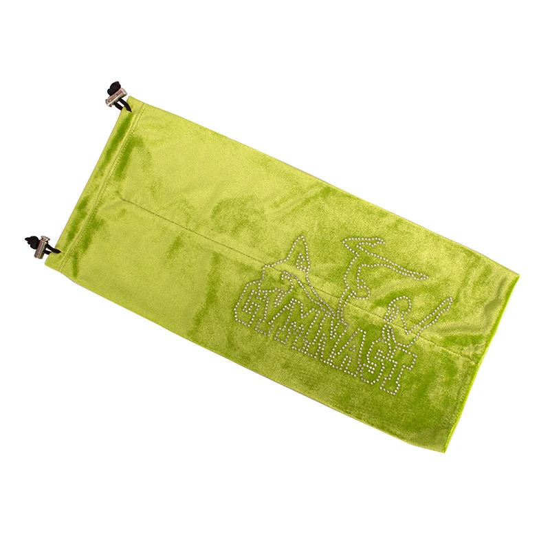 Художественная палочка гимнастическая сумка 24 цвета RG профессиональная защита бархатная ткань аксессуары три спортзала Девушка Стразы - Цвет: green