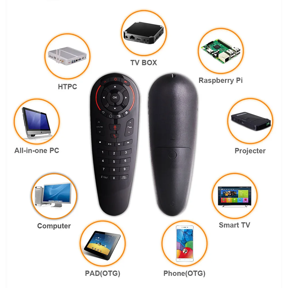 Koop G30 Voice Afstandsbediening Air Mouse 2.4GHz Wireless Mini Keyboard IR Leren Gyroscoop Google Assistent voor Android TV Box PC