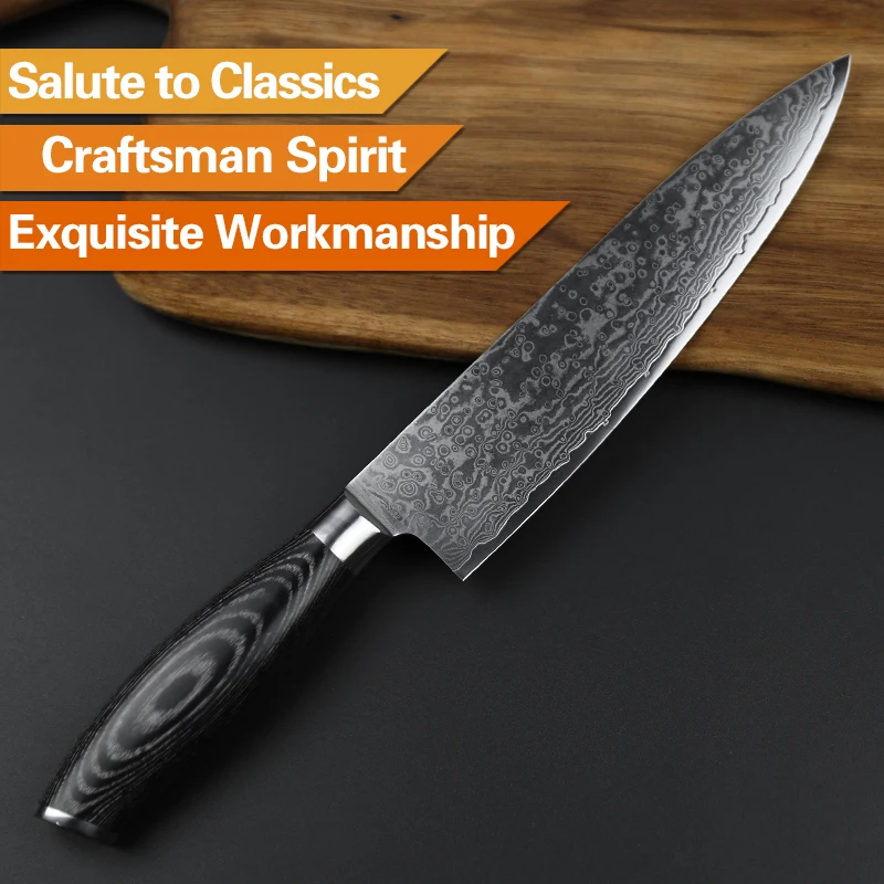 XINZUO 8'' inches Chef Knife Gyuto Knife Japanese VG10 Damascus Kitchen Knives Stainless Steel Butcher Knife Pakka wood handle