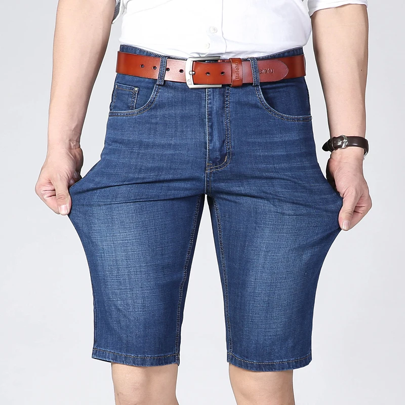 Classic Denim Shorts Men 2019 New Fashion Business Elasticity Slim Fit Casual Short Jeans Blue Black Male Brand Classic Denim Shorts Men 2019 New Fashion Business Elasticity Slim Fit Casual Short Jeans Blue Black Male Brand