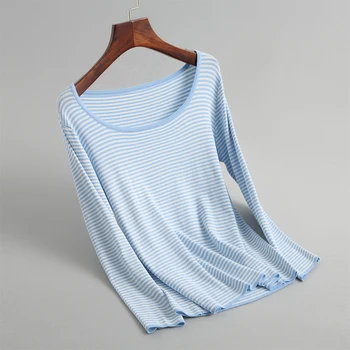 

Spring women's sweater casual striped thin sweater