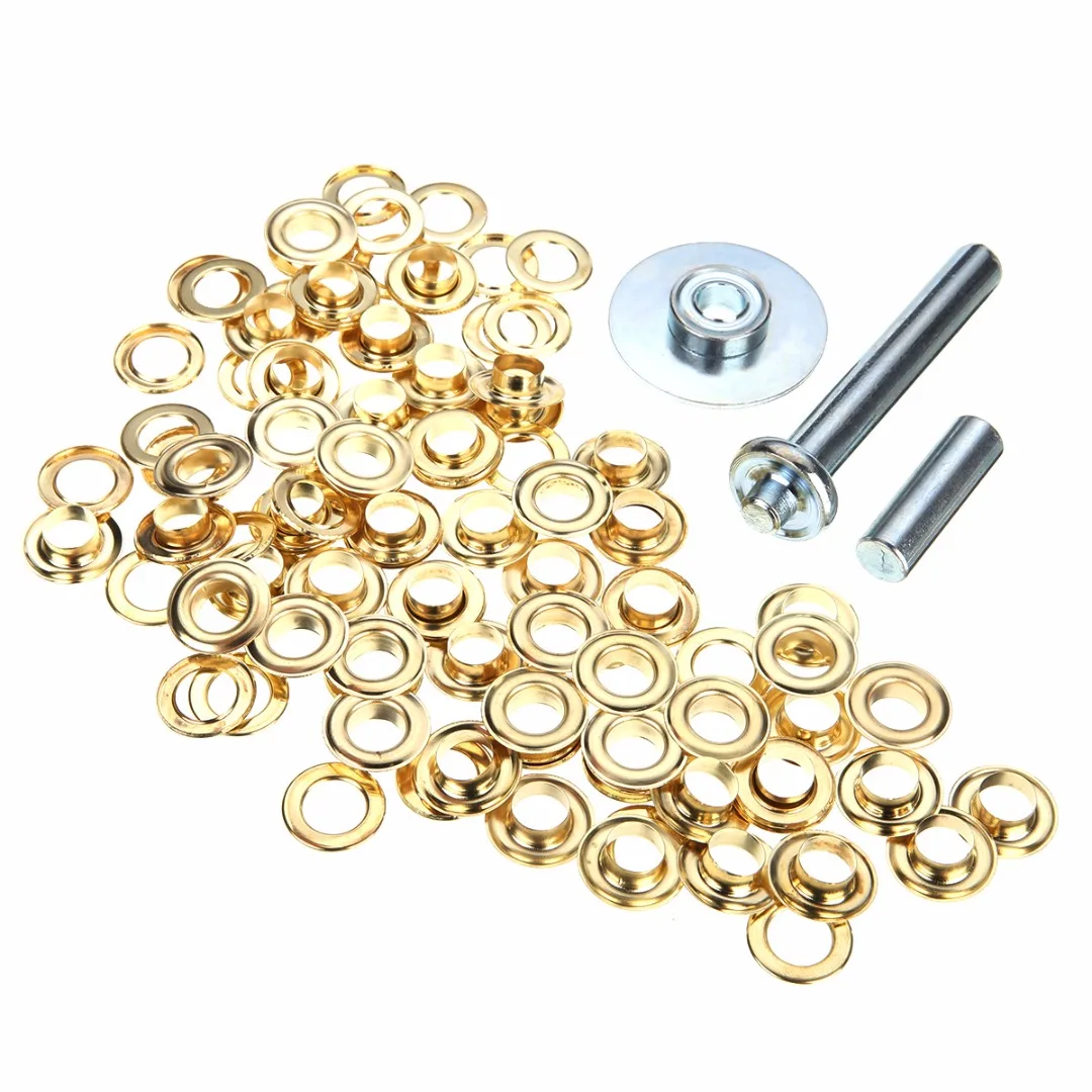 Mayitr 100Pcs Punch Grommets And Tarpaulin Awning Tent Tarp Repair