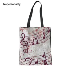 Nopersonality музыкальные нотки Холщовая Сумка на плечо для женщин Экологичная сумка для покупок портативная Повседневная Сумочка для женщин Складная