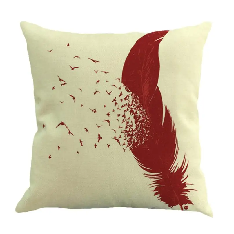 2017 New Feather Sofa Waist Throw Linen Pillowcase For Home Decor