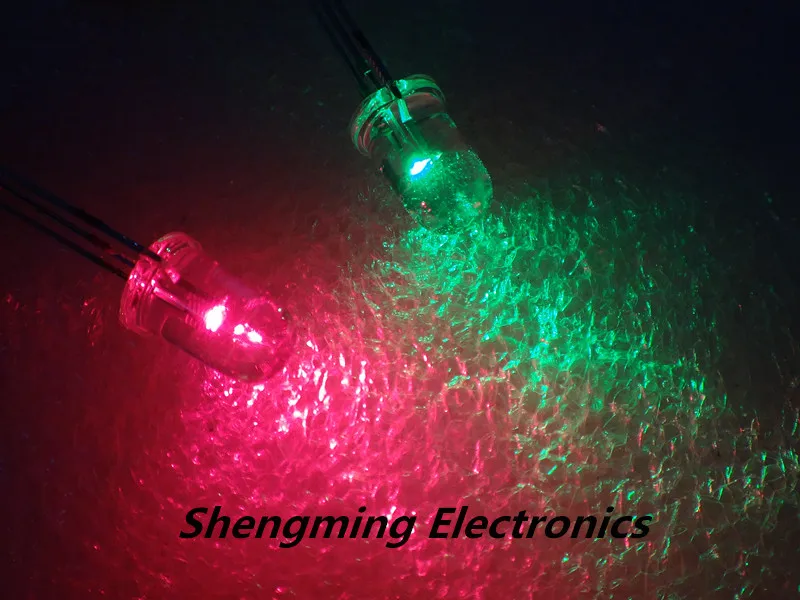 100pcs 5mm Red & Green Common Cathode LED Light Emitting Diode water clear | Электронные компоненты и