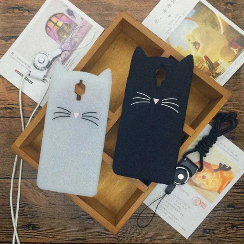 

Ritozcase 3d beard cat soft silicone phone case for xiaomi mi4 mi 4 5.0inch fashion cute cartoon animal back cover
