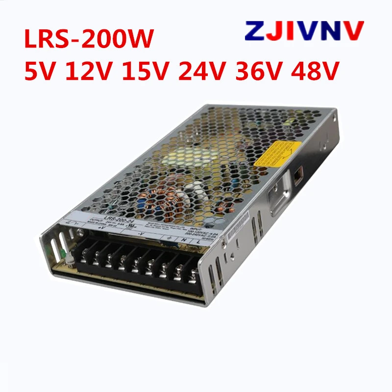 LRS-200-12V 24В 5В 15В 36В 48В может заменить meanwell LRS-200-15 200 Вт одиночный выход импульсный