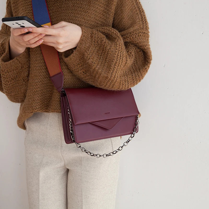 

VENOF fashion split leather shoulder bags for women solid bags elegance female crossbody bags leather messenger bag for ladies