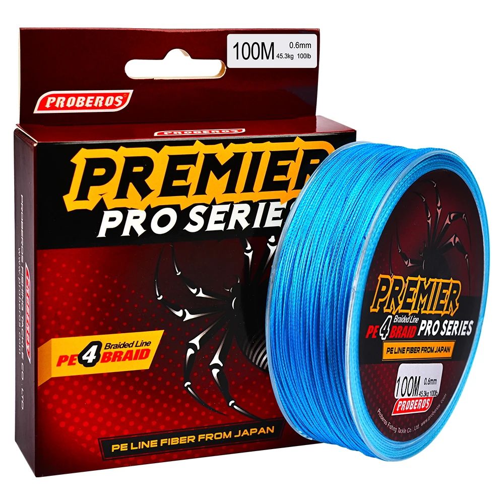 

100M Brand Fishing Line Multicolor/Red/Green/Grey/Yellow/Blue 4 Weaves Braided Fishing Line Available 6LB-100LB PE Lines