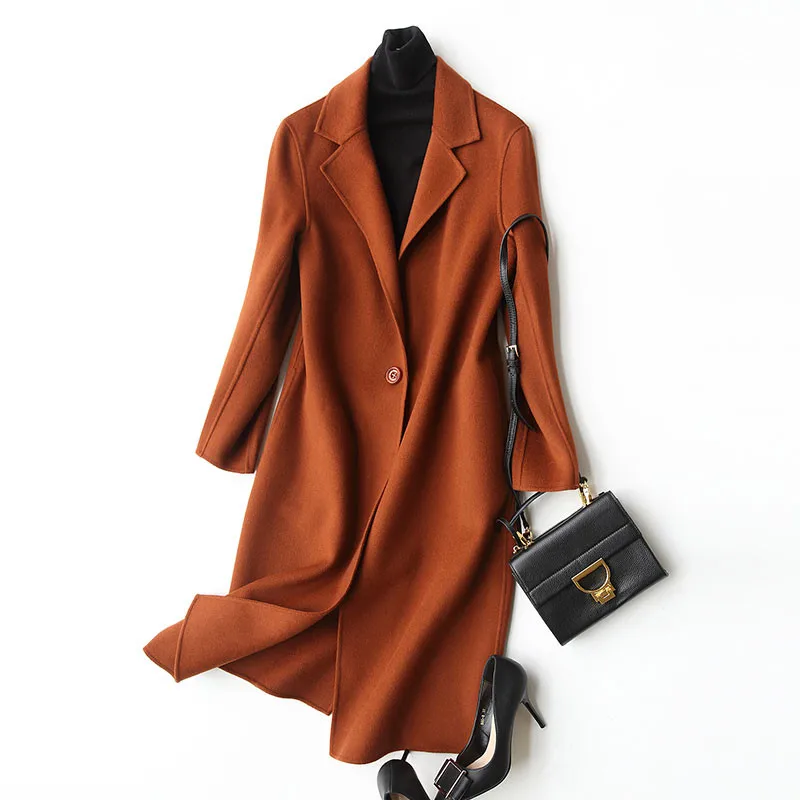 AYUNSUE 2018 Winter Coat Women 80% Wool Coat Female Autumn Double Woolen Jackets Long Jacket Outwear manteau femme hiver WYQ1130