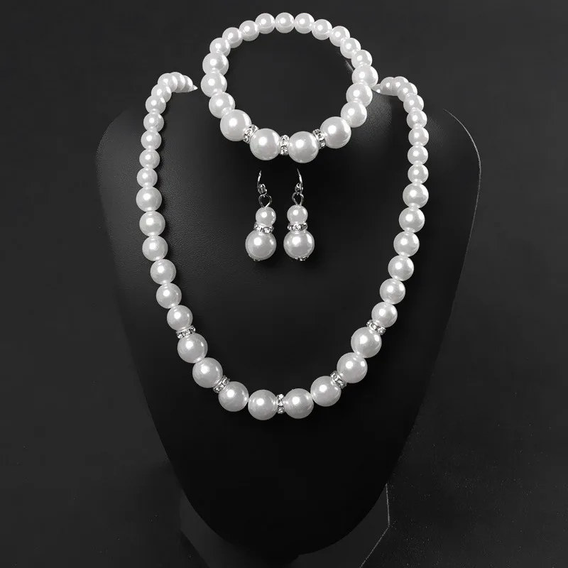 

African jewelry fashion classic personality wild imitation pearl necklace bride suit wholesale Jewelry Sets Parure Bijoux Femme