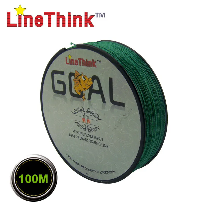 100 متر جودة التجارية linethink goal اليابان المتعددة الشعيرات 100% pe مضفر الصيد خط الصيد جديلة الشحن مجانا