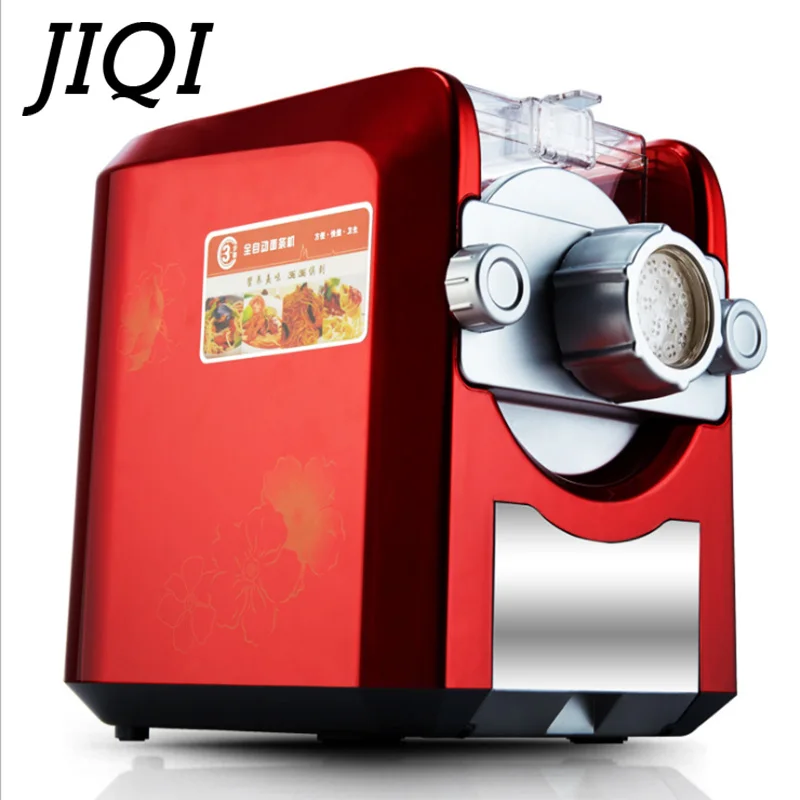 

JIQI Automatic Electric Noddle Pressing Machine Commercial Pasta Maker Mini Dough Roller Cutter DIY Dumpling Huntun wrappers EU