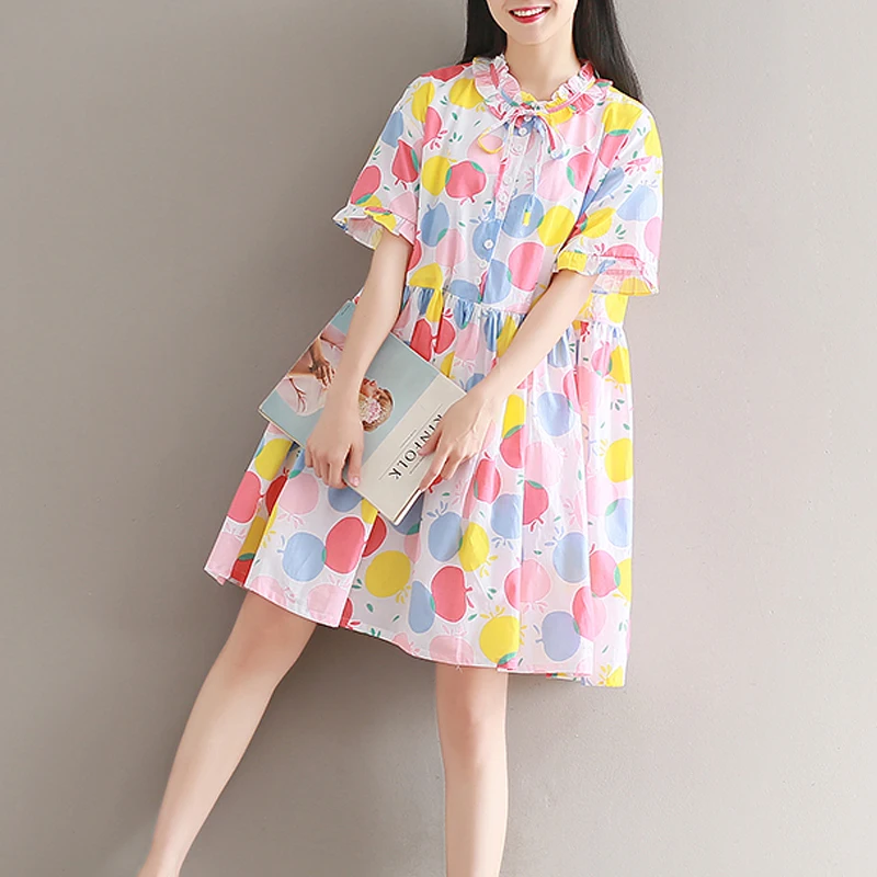 New 2017 Summer Fashion Fruits print Comfortable Cotton Loose Casual