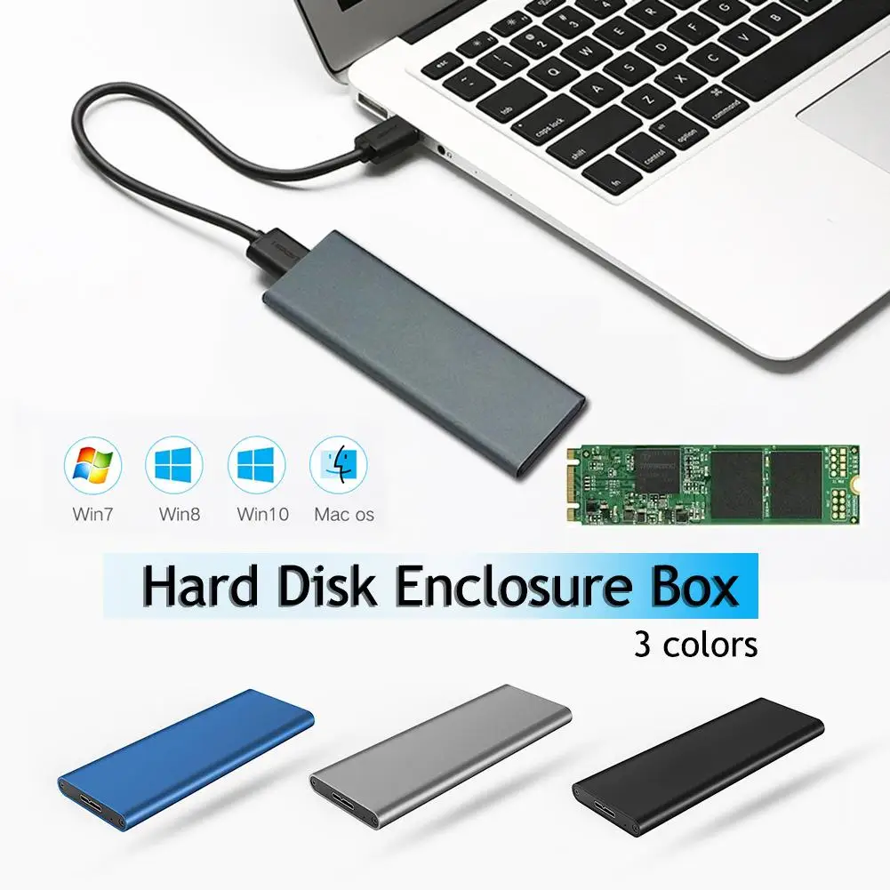 

USB 3.0 To M.2 NGFF SSD Mobile Hard Disk Box Adapter Card External Enclosure Case For M2 SSD USB 3.0 Case 2230/2242/2260/2280