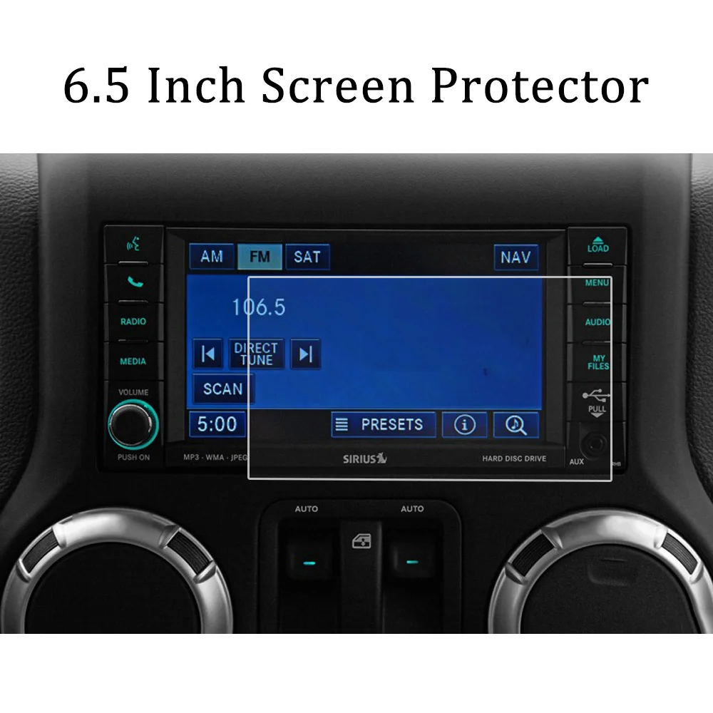 

6.5 Inch for Jeep Wrangler JK 2018 Wrangler 2010-2017 Sticker Accessories GPS Navigation Screen Protector Film Tempered Glass