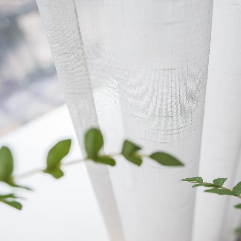 Китайские Роскошные затемненные шторы для гостиной, спальни, вышитые занавески с зеленым окном, цветочная ткань для кухни, M030-40 на заказ - Цвет: White Cotton Tulle