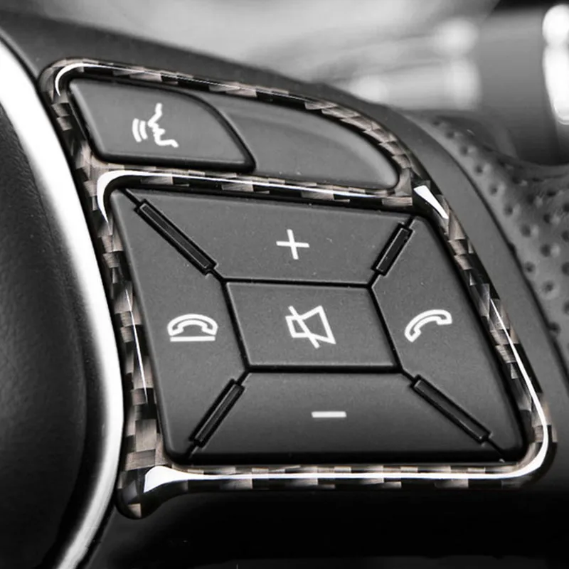 

2PCS/Set Car Interior Steering Wheel Buttons Decor Stickers For Mercedes Benz GLK CLA CLS A B C E Class Carbon Fiber Accessories