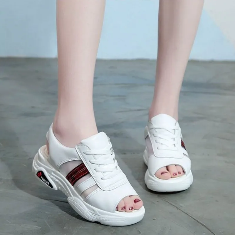 

BRKWLYZ Summer sponge cake pu sandals women's flat shoes open toe sandals Roman sandals women's casual shoes zapatos de mujer
