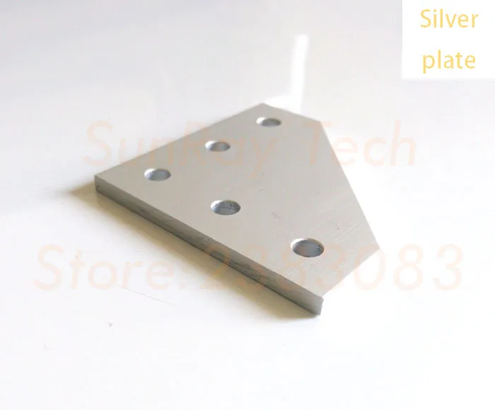 

90 degree joining plate Aluminium CNC machining clear anodized for 2020 profile kit