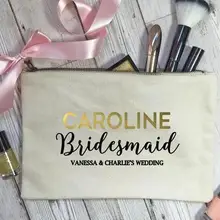 Пользовательский Набор 9 bride squad составляют comestic сумки невесты, дева почета уникальный подарок для Свадебные вечерние сумки кошельки сувениры