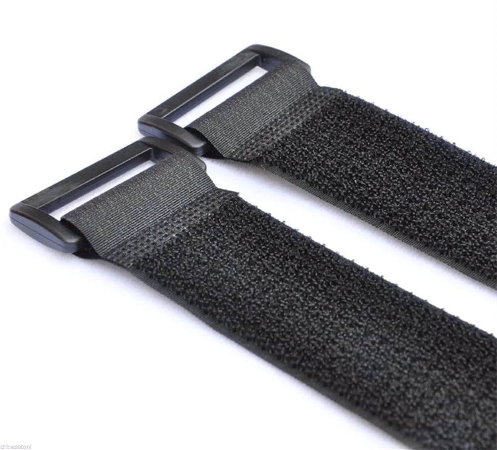 3cm Width Hook & Loop Cable Tie Nylon Strap Wire Management Black