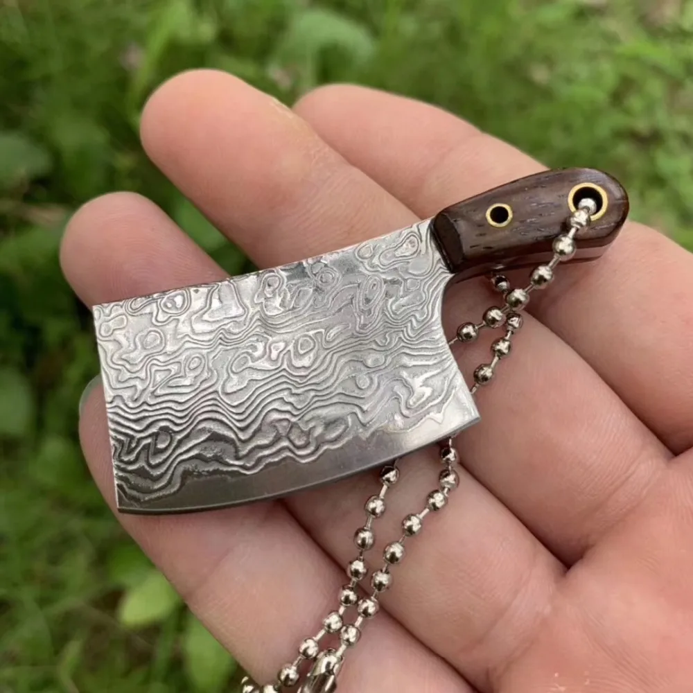 

Mini Knife Damascus Steel Knives Camping Self-Defense Tactical Pocket Survival EDC Knife Tool CNC