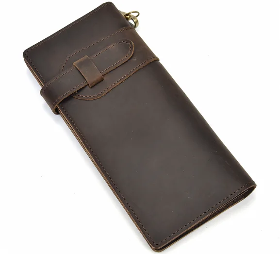 

crazy Horse Genuine Leather Men Solid Hasp Wallet Large Capacity Coin Purse Card Holder Long Male Handbag Vintage Wallet L96