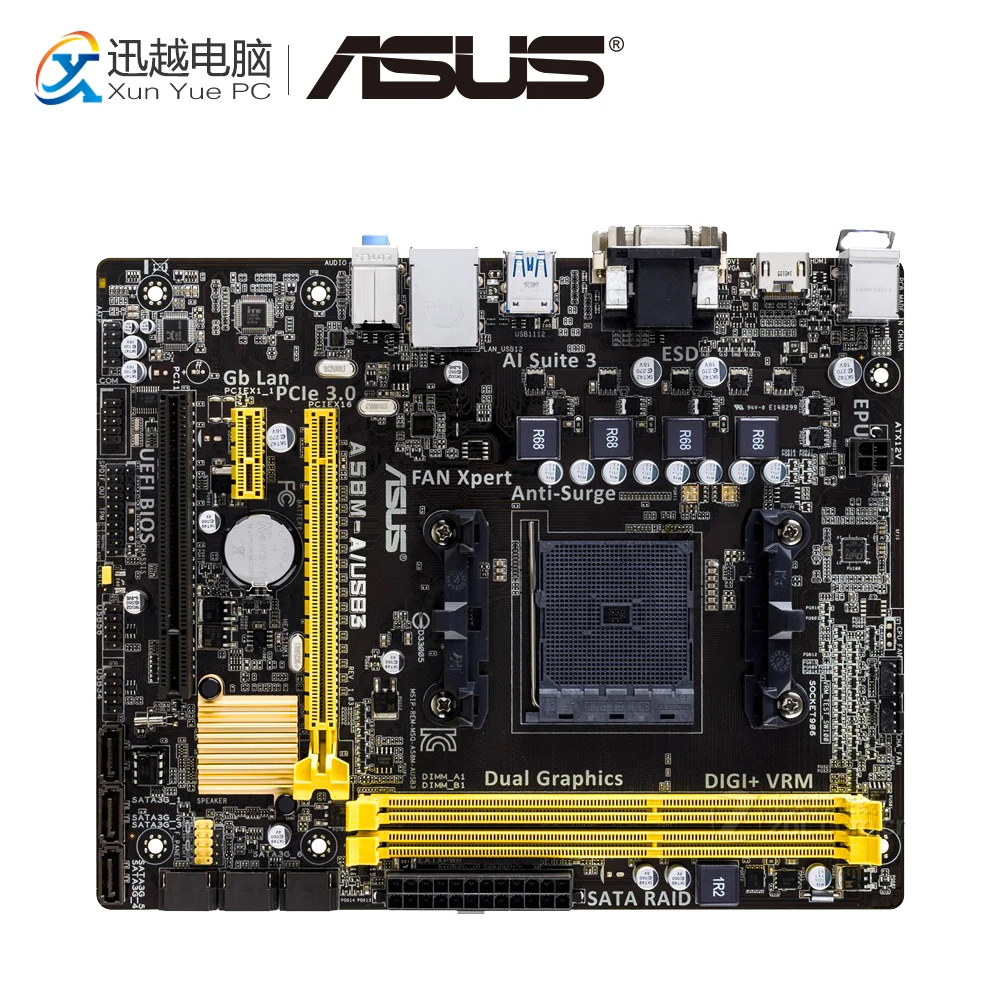 

Asus A58M-A/USB3 Desktop Motherboard A58M A58M-A/USB3 Socket AM ATD FM2 32G DDR3 USB2.0 Micro ATX