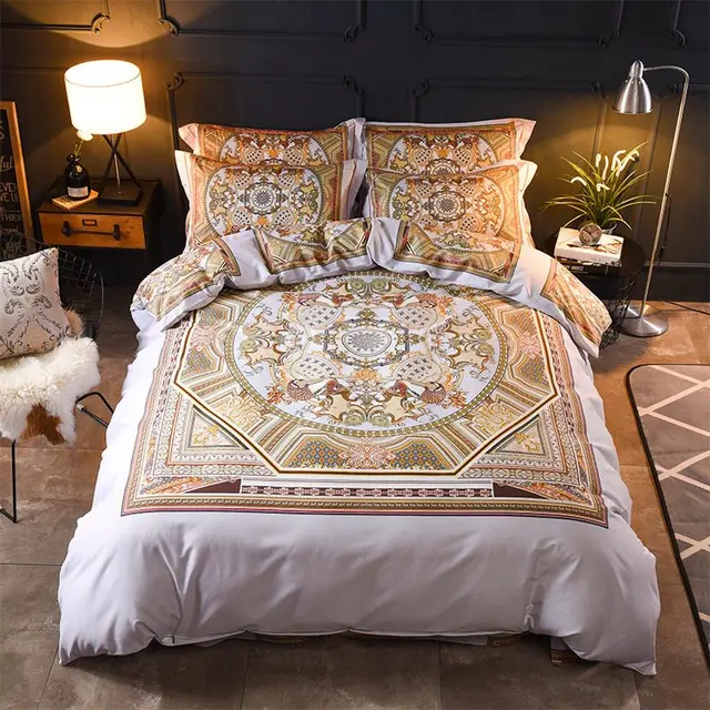 Posodono Purple Bohemian bedding set Chinese Classical style bedlinen