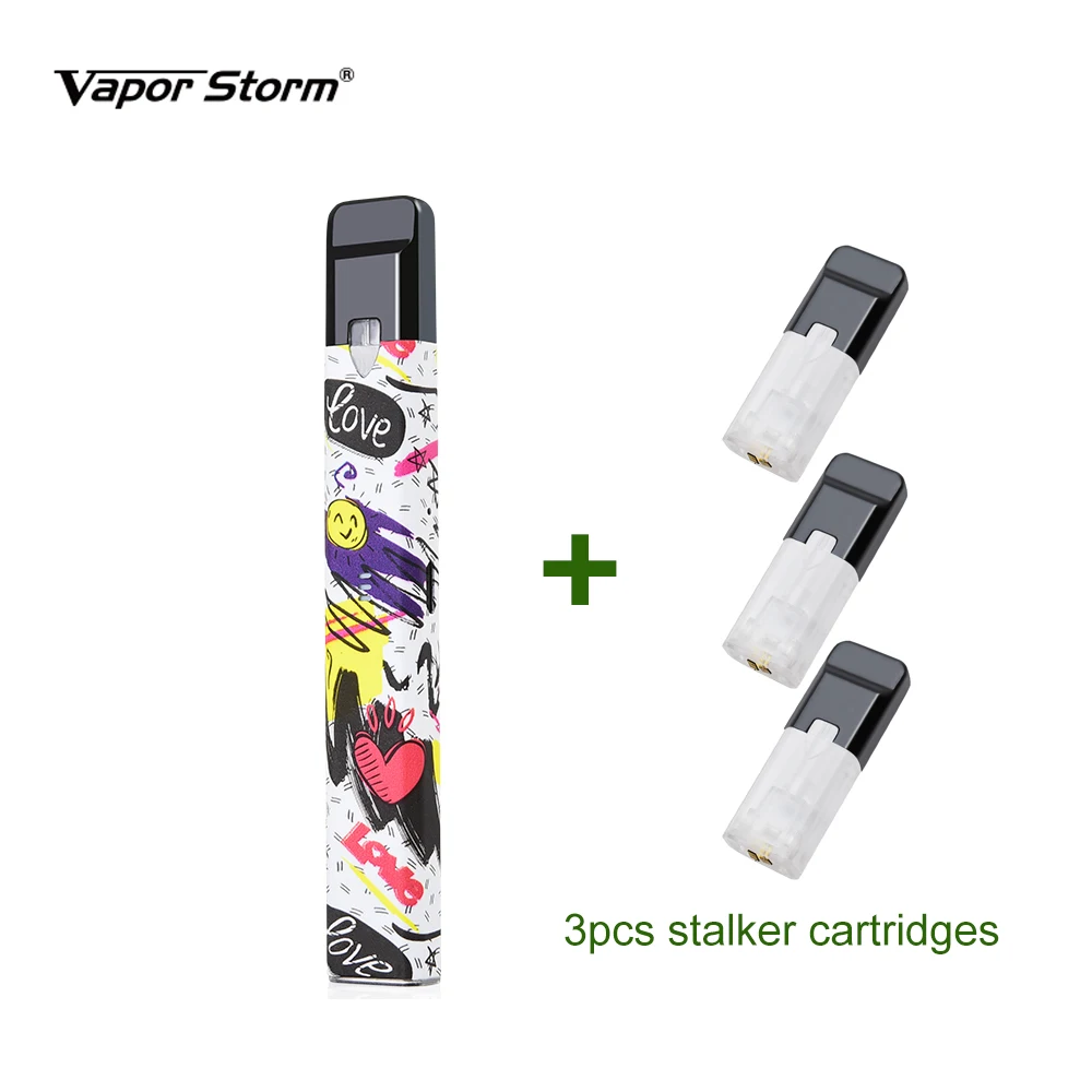 

E-cigs Vapor Storm Stalker Starter Kit Graffiti 1.8ml Cartridge Replaceable 400mah Electronic Cigarette Vape Hookah Shisha Pen