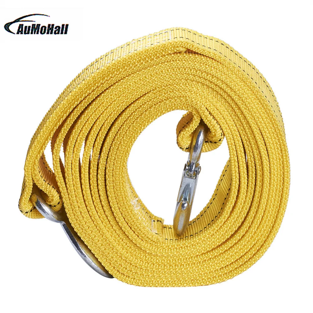 

Car Tensioning Belts Heavy Duty Tow Strap with Hooks Car Tow Cable Towing Strap Rope Loading capacity 6 Ton 5Mx5cm