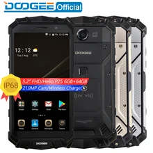 Настоящее IP68 Doogee S60 Беспроводной Charge 5580 мАч 12V2A Quick Charge 5.2 ”FHD helio P25 Восьмиядерный 6 ГБ 64 ГБ смартфон 21.0MP Камера