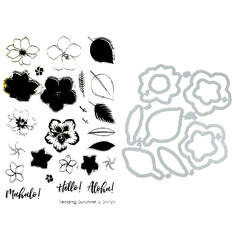 

Hawaii flower Transparent stamp/Matched Metal Cutting Dies Stencils for DIY Scrapbooking Stamp Decorative Embossing card making